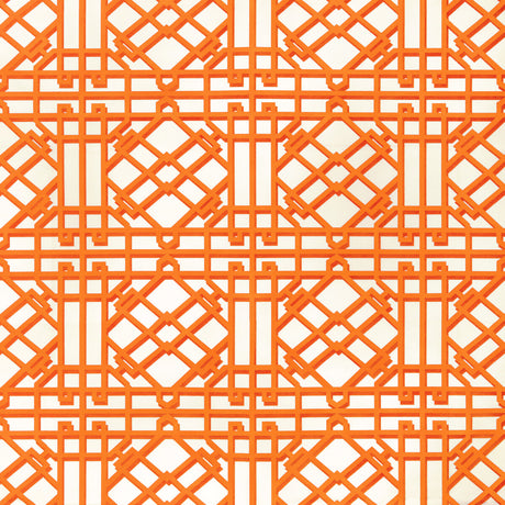 BRUNSCHWIG & FILS 8024122.12.0 PAVILION TRELLIS ORANGE Fabric - Eade's Wallpaper