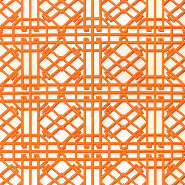 BRUNSCHWIG & FILS 8024122.12.0 PAVILION TRELLIS ORANGE Fabric - Eade's Wallpaper