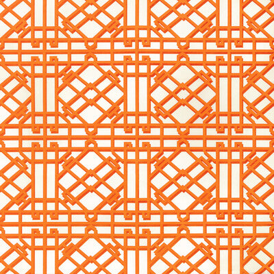 BRUNSCHWIG & FILS 8024122.12.0 PAVILION TRELLIS ORANGE Fabric - Eade's Wallpaper