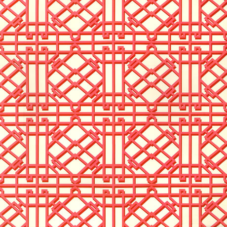 BRUNSCHWIG & FILS 8024122.19.0 PAVILION TRELLIS RED Fabric - Eade's Wallpaper