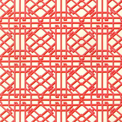 BRUNSCHWIG & FILS 8024122.19.0 PAVILION TRELLIS RED Fabric - Eade's Wallpaper