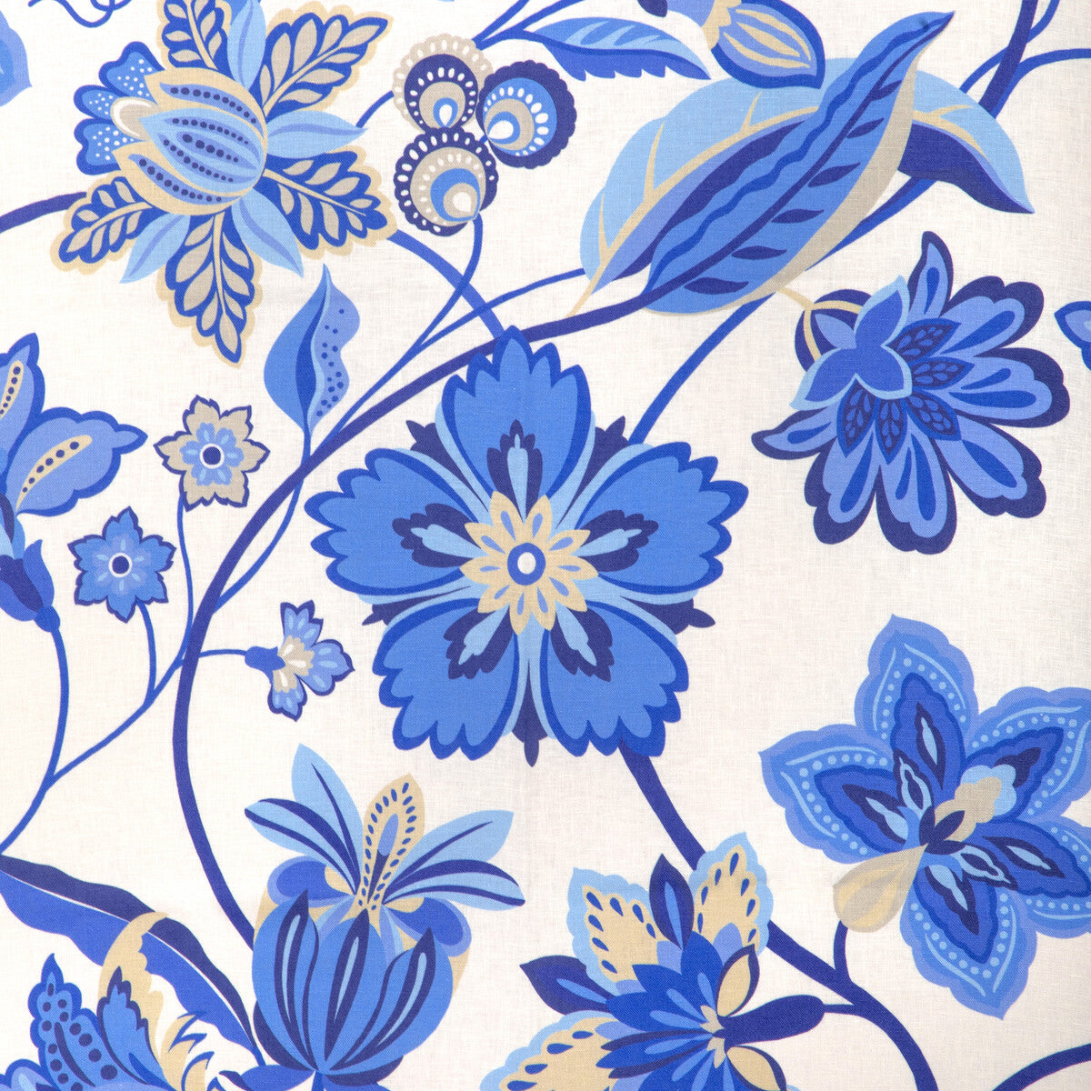 BRUNSCHWIG & FILS 8024123.55.0 BOTANIQUE PRINT BLUE Fabric - Eade's Wallpaper