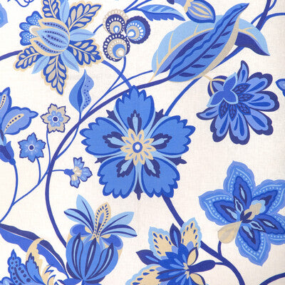 BRUNSCHWIG & FILS 8024123.55.0 BOTANIQUE PRINT BLUE Fabric - Eade's Wallpaper