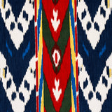 Schumacher Samar Ikat Velvet Blue Fabric - Eade's Wallpaper