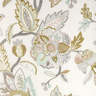 BRUNSCHWIG & FILS SIERRE EMB 8025118.311.0 in LAGOON Fabric 