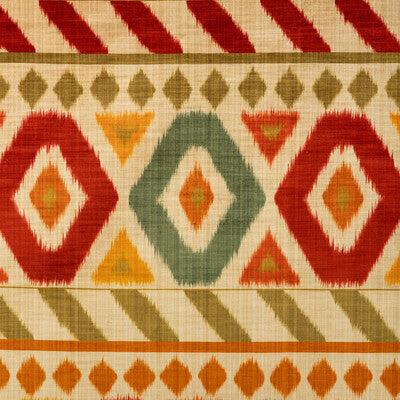 BRUNSCHWIG & FILS UZBEK VELVET 8025124.319.0 in GREEN/RED Wa