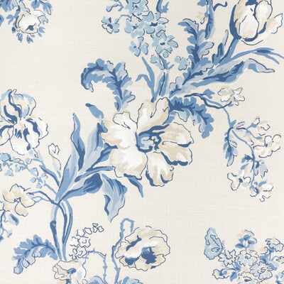 BRUNSCHWIG & FILS MAINTENON PRINT 8025127.55.0 in BLUE Fabri