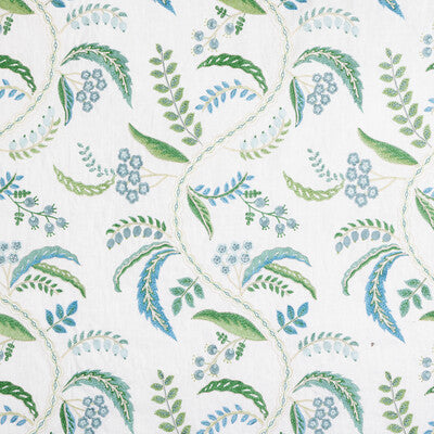 BRUNSCHWIG & FILS GENIVE EMB 8025136.153.0 in LAGOON Fabric 