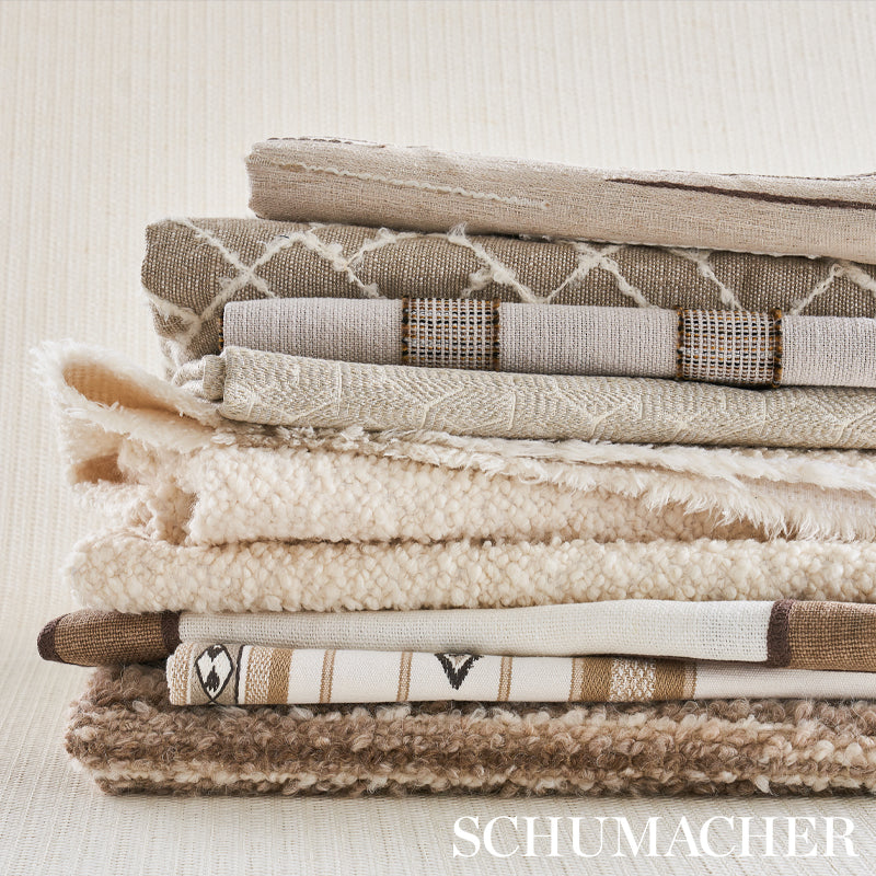 Schumacher 80270 DAKOTA STRIPE in NEUTRAL Fabric - WORLD VIE