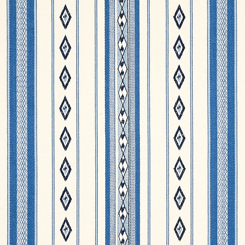 Schumacher 80271 DAKOTA STRIPE in BLUE Fabric - WORLD VIEW I