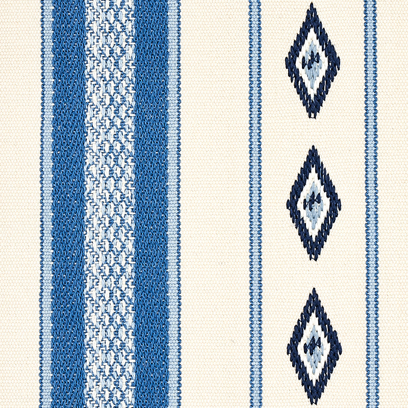 Schumacher 80271 DAKOTA STRIPE in BLUE Fabric - WORLD VIEW I