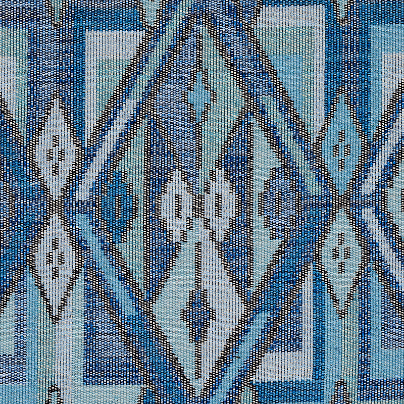 Schumacher Kuzma Blue Fabric - Eade's Wallpaper