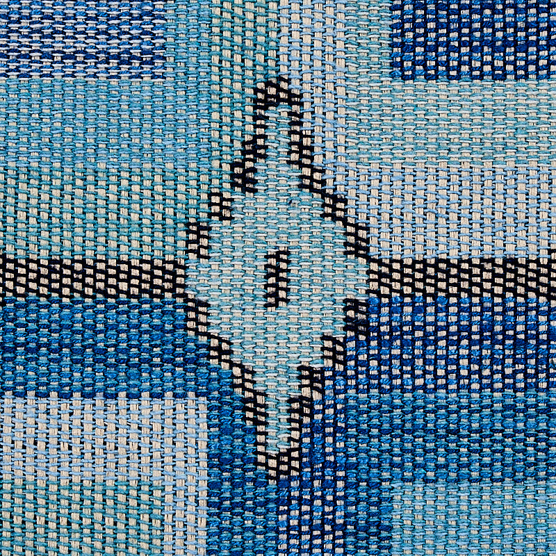 Schumacher Kuzma Blue Fabric - Eade's Wallpaper