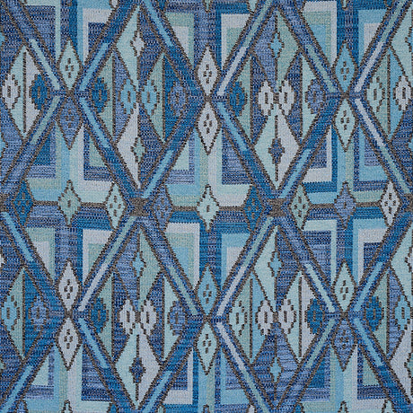 Schumacher Kuzma Blue Fabric - Eade's Wallpaper