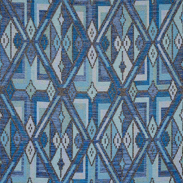 Schumacher Kuzma Blue Fabric - Eade's Wallpaper
