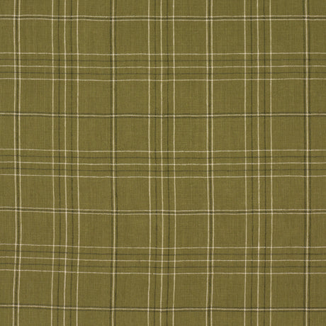 Schumacher 80303 NILS PLAID LINEN in GRASS Fabric - A COUNTR