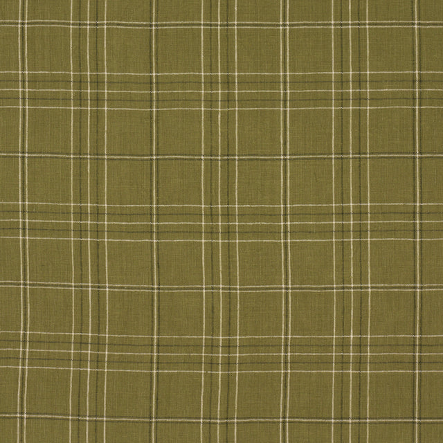 Schumacher 80303 NILS PLAID LINEN in GRASS Fabric - A COUNTR