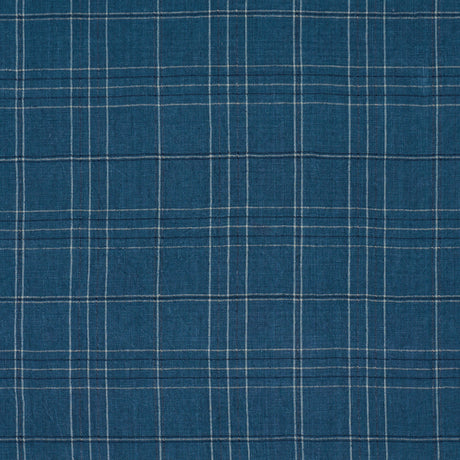 Schumacher 80305 NILS PLAID LINEN in DENIM Fabric - A COUNTR