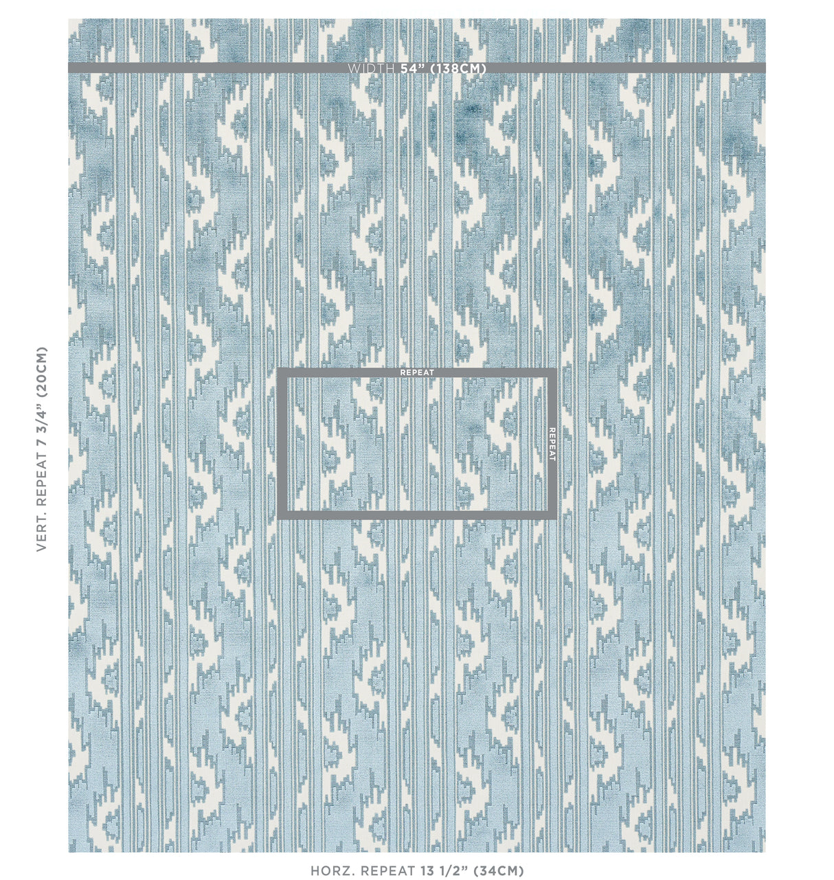 Schumacher Murat Velvet Sky Fabric - Eade's Wallpaper