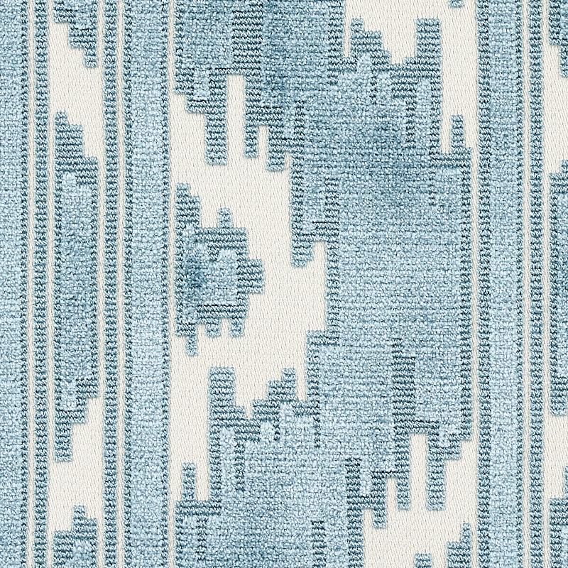 Schumacher Murat Velvet Sky Fabric - Eade's Wallpaper
