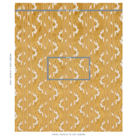 Schumacher Murat Velvet Gold Fabric - Eade's Wallpaper