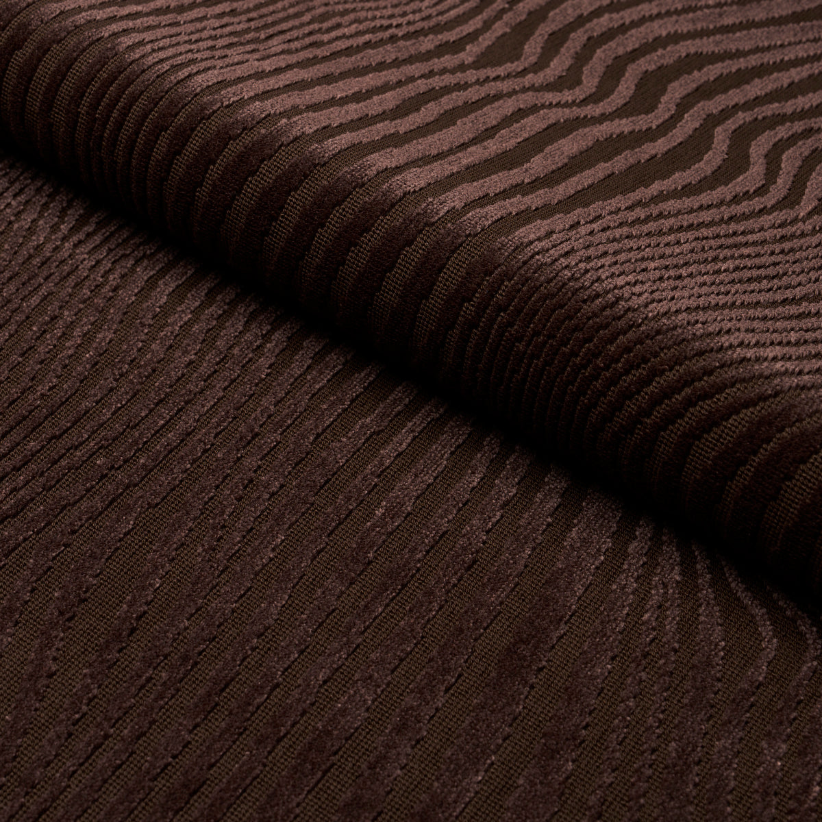 Schumacher Gunta Cut Velvet Espresso Fabric