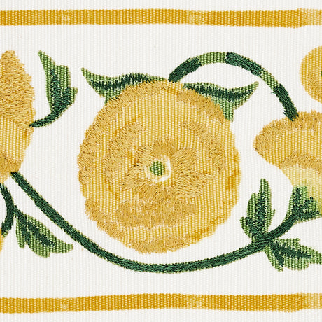 Schumacher 80391 Saranda Flower Embroidery Tape in MARIGOLD 