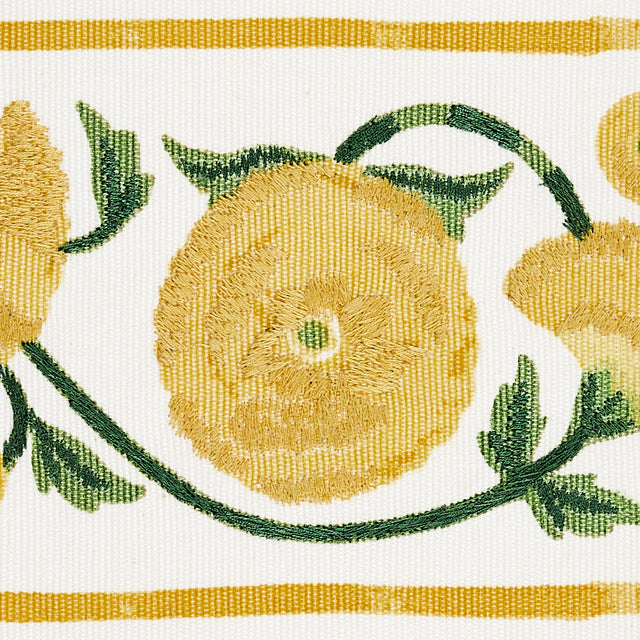Schumacher 80391 Saranda Flower Embroidery Tape in MARIGOLD 