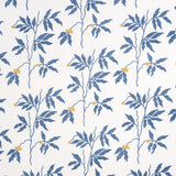 Schumacher Lilla Embroidery Blue Fabric - Eade's Wallpaper