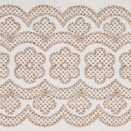 Schumacher 80440 Astrid Embroidered Tape in NATURAL Trim - N