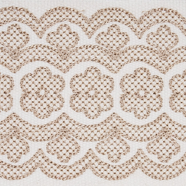 Schumacher 80440 Astrid Embroidered Tape in NATURAL Trim - N