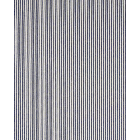 Schumacher Lilly Stripe High Performance Linen Navy & Ivory Fabric - Eade's Wallpaper
