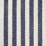 Schumacher Lilly Stripe High Performance Linen Navy & Ivory Fabric - Eade's Wallpaper