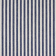 Schumacher Lilly Stripe High Performance Linen Navy & Ivory Fabric - Eade's Wallpaper