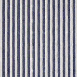 Schumacher Lilly Stripe High Performance Linen Navy & Ivory Fabric - Eade's Wallpaper