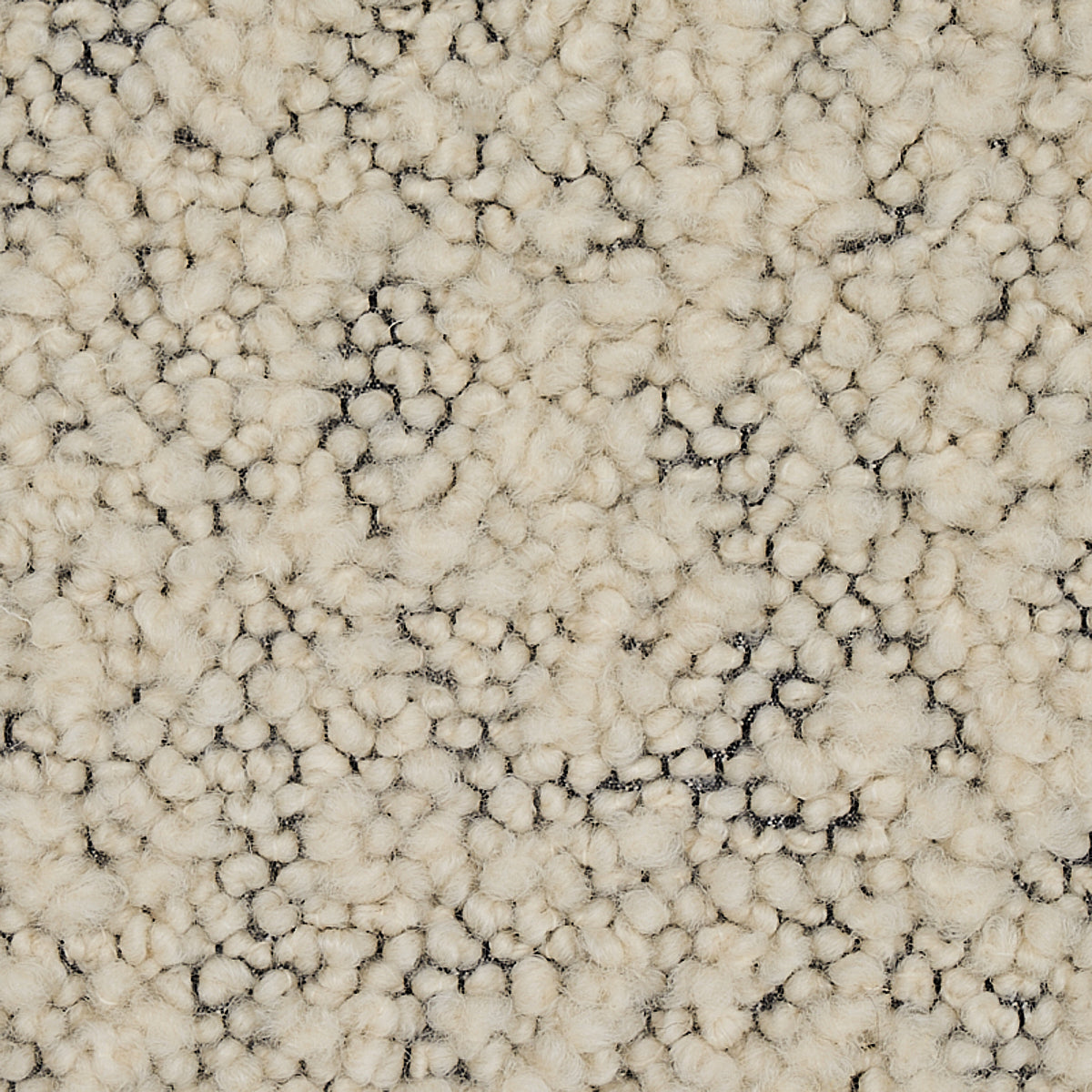 Schumacher Margarete Bouclé Ivory On Charcoal Fabric - Eade's Wallpaper