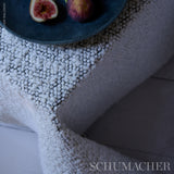 Schumacher Margarete Bouclé Ivory On Charcoal Fabric - Eade's Wallpaper