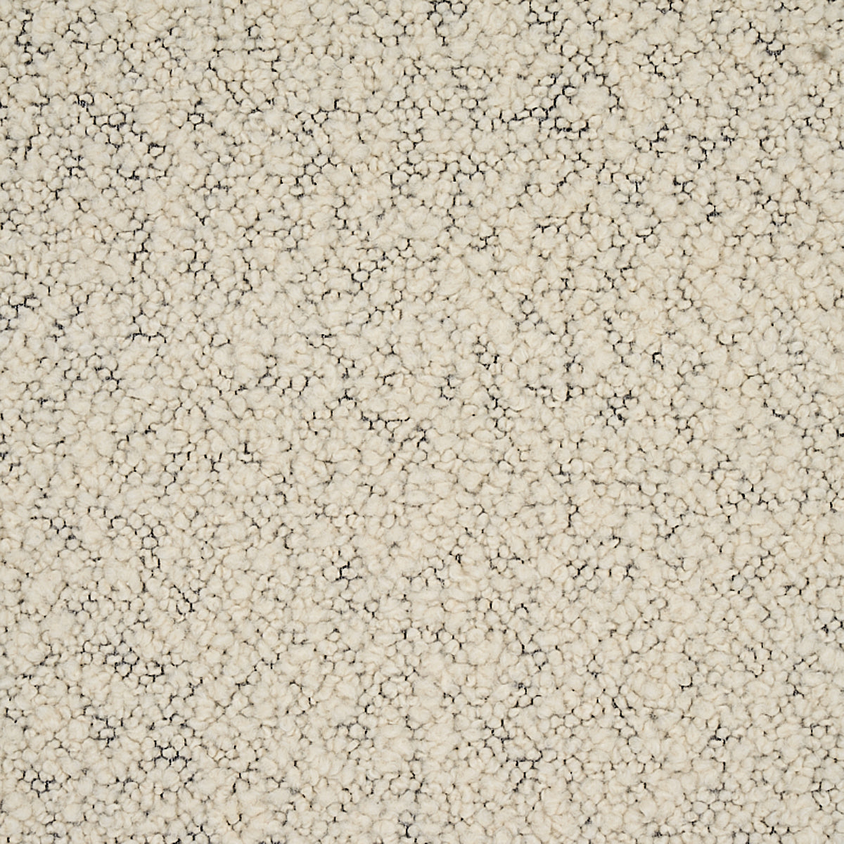 Schumacher Margarete Bouclé Ivory On Charcoal Fabric - Eade's Wallpaper