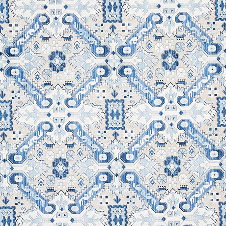 Schumacher Tiraz Velvet Indigo Fabric - Eade's Wallpaper