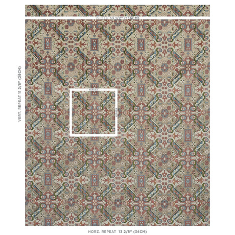 Schumacher Tiraz Velvet Multi Fabric - Eade's Wallpaper