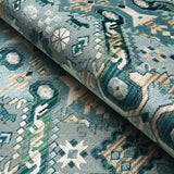 Schumacher Tiraz Velvet Peacock Fabric - Eade's Wallpaper