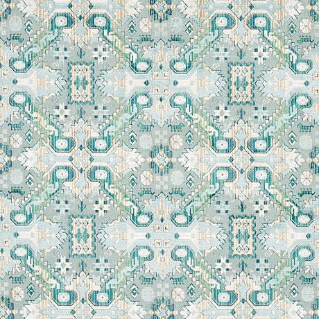Schumacher Tiraz Velvet Peacock Fabric - Eade's Wallpaper