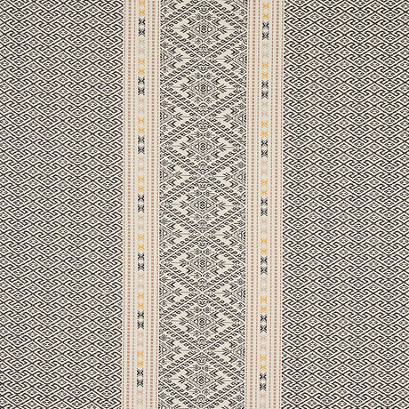 Schumacher Ruiz Jacquard Black Fabric - Eade's Wallpaper