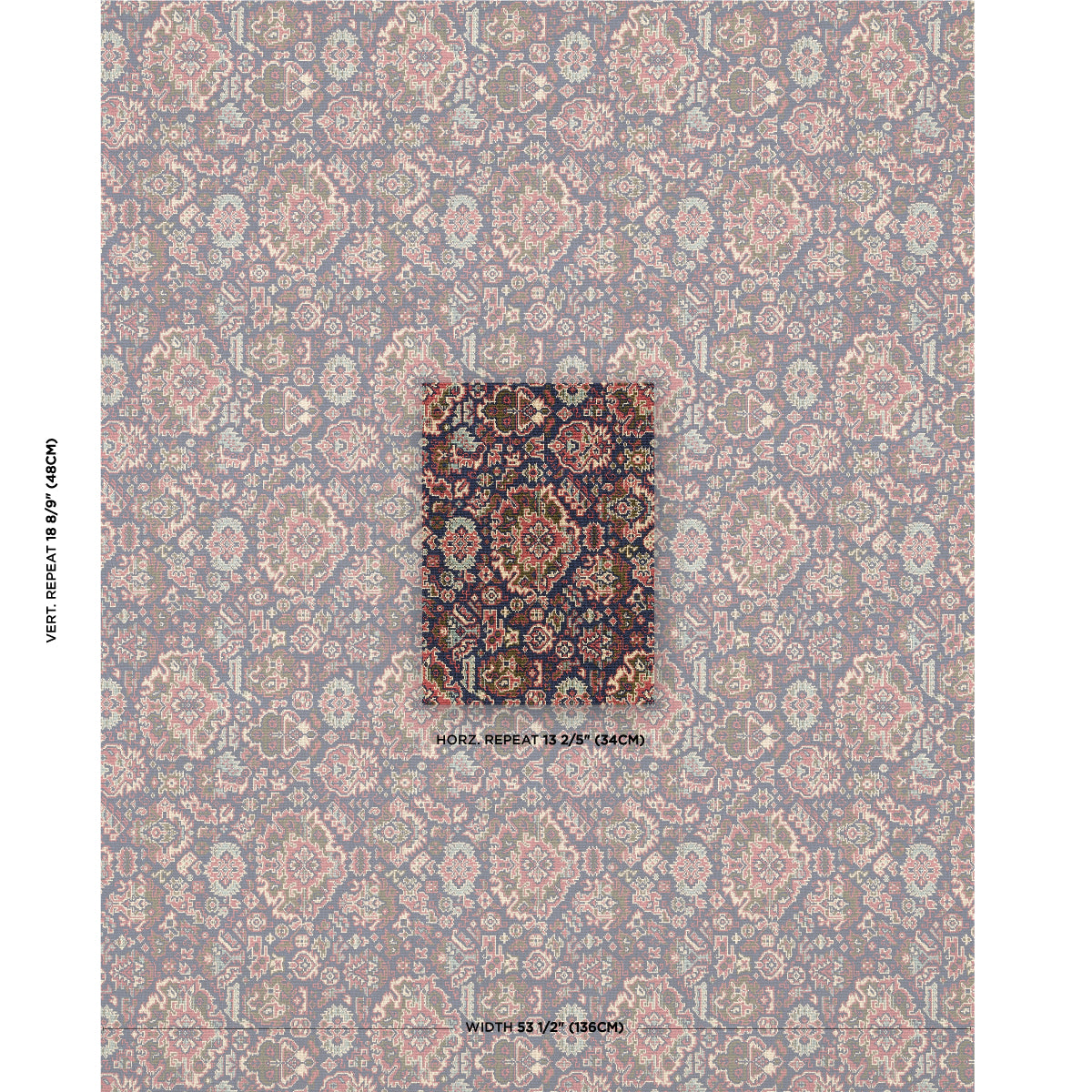 Schumacher Pallay Épinglé Multi Fabric - Eade's Wallpaper