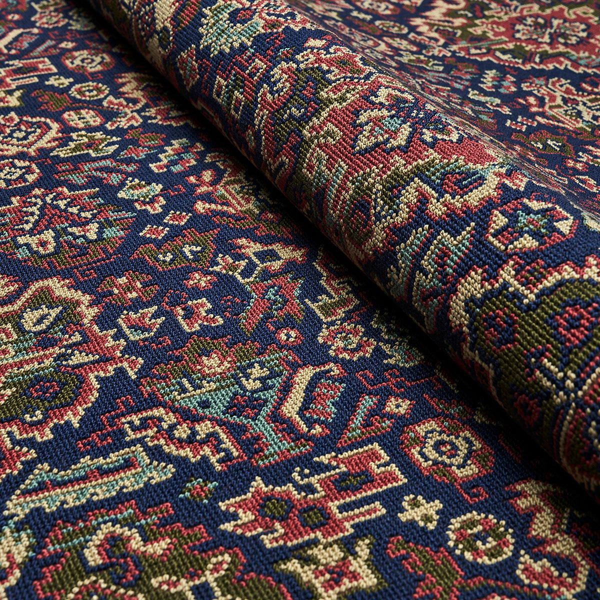 Schumacher Pallay Épinglé Multi Fabric - Eade's Wallpaper