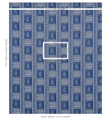 Schumacher Maracena Jacquard Blue Fabric - Eade's Wallpaper
