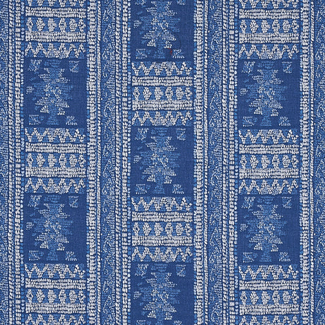 Schumacher Maracena Jacquard Blue Fabric - Eade's Wallpaper