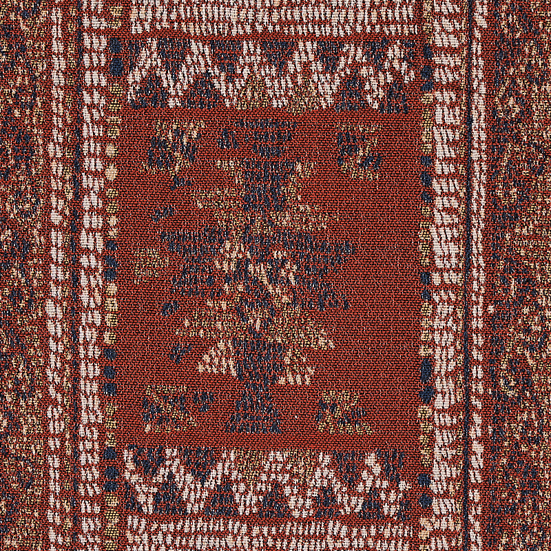 Schumacher Maracena Jacquard Red Fabric - Eade's Wallpaper