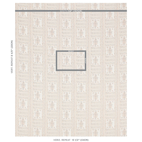 Schumacher Maracena Jacquard Natural Fabric - Eade's Wallpaper