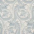 Schumacher Orley Jaquard Blue On Light Blue Fabric - Eade's Wallpaper